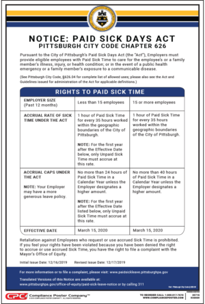 Pittsburgh Paid Sick Time Poster