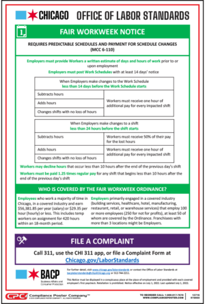 Chicago, IL Fair Workweek Poster