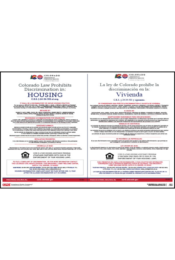 CO Housing Discrimination Poster English