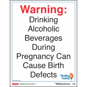Pinellas County Alcohol Health Warning Poster