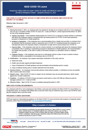 District of Columbia COVID-19 Leave Poster