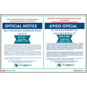 Half Moon Bay, California Minimum Wage Poster