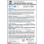 Burlingame, CA Minimum Wage is $17.48 per hour effective January 1st, 2025