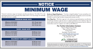 2021 VT Minimum Wage Peel 'N Post