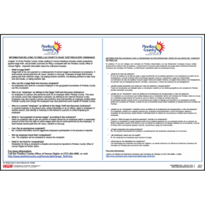 Pinellas County Wage Theft and Recovery Poster