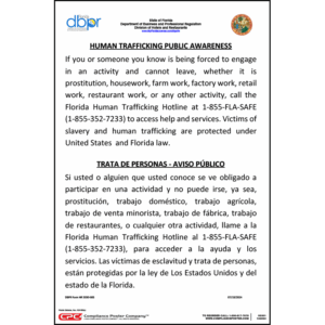 Florida Public Lodging Human Trafficking Poster