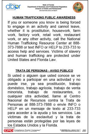 Florida Human Trafficking Public Awareness Poster
