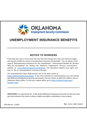 Oklahoma 2025 Unemployment Insurance Benefits Peel 'N Post™