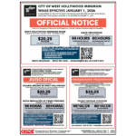 West Hollywood, California Minimum Wage Poster Updated for 2025