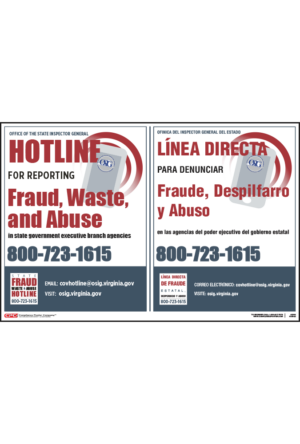 Virginia Whistleblower Hotline Poster