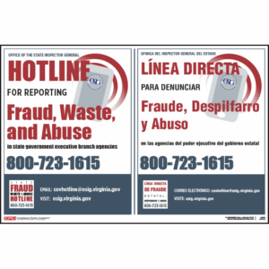 Virginia Whistleblower Hotline Poster