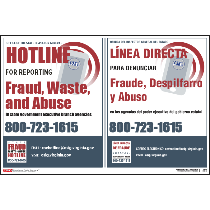 Virginia Whistleblower Hotline Poster