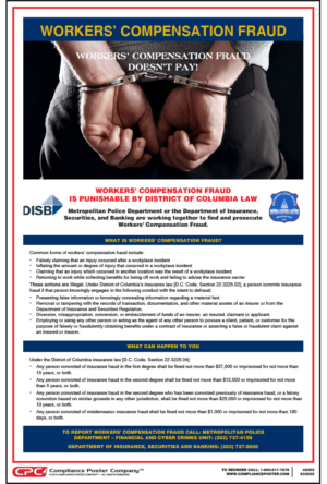 District of Columbia Workers' Compensation Fraud Poster