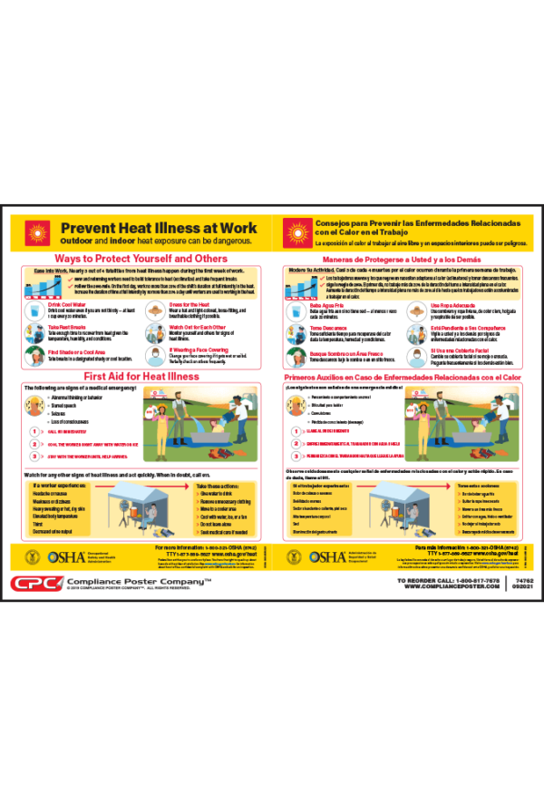 Federal OSHA Prevent Heat Illness at Work Poster