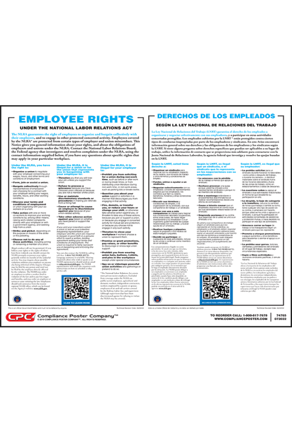 Employee Rights Under the National Labor Relations Act (NLRA) Poster