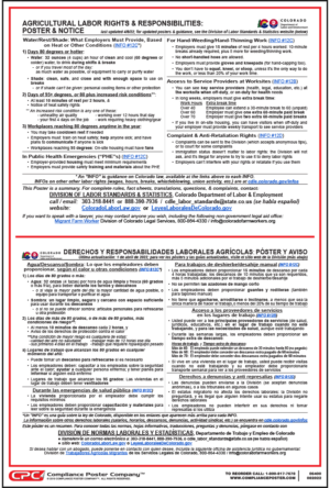 Colorado Agricultural Labor Rights & Responsibilities Poster