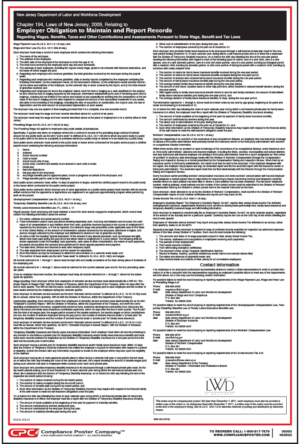 New Jersey Employer Obligation to Maintain and Report Records Poster