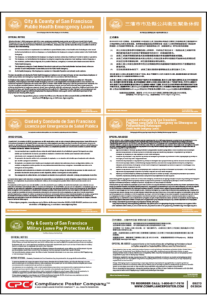 San Francisco Public Health Emergency Leave & Military Leave Pay Protection Poster