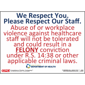 Louisiana Healthcare Facility Workplace Violence Poster