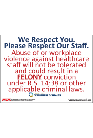 Louisiana Healthcare Facility Workplace Violence Poster