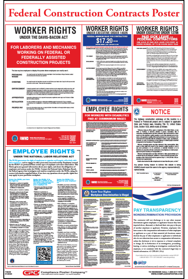 Federal Construction Contracts (Executive Order 14026) Poster