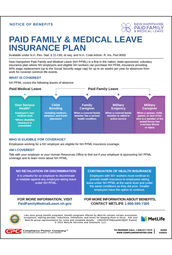 New Hampshire Paid Family and Medical Leave Benefits Notice
