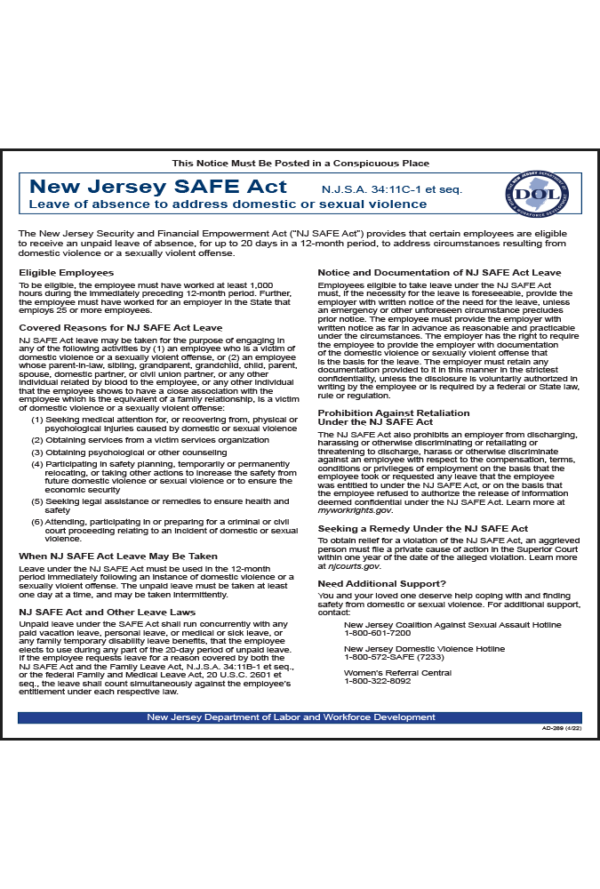 New Jersey 2023 SAFE Act Peel 'N Post™