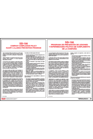 California SB-198 Injury and Illness Prevention Policy Poster