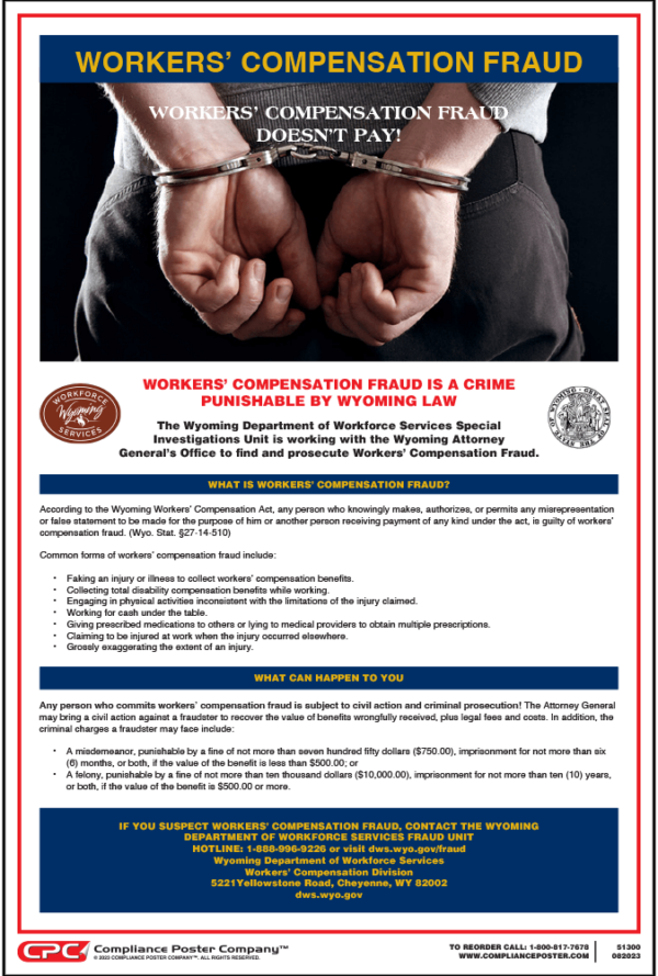Wyoming Workers' Compensation Fraud Poster