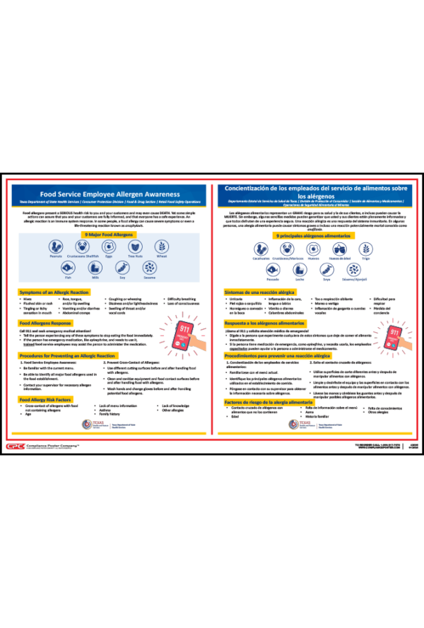 Texas Food Allergen Awareness Poster