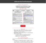 Mandatory 2024 Fast Food Minimum Wage Supplement Poster
