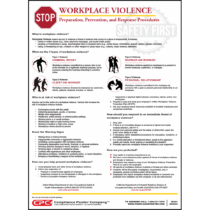 California Workplace Violence Poster