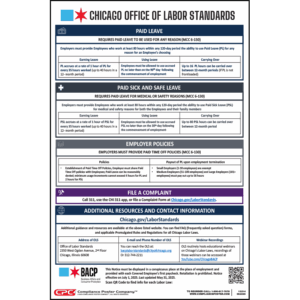 City of Chicago, IL Paid Sick Leave Poster