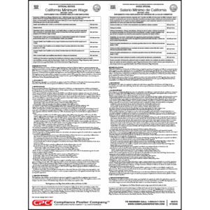 Poster - Minimum Wage for Healthcare Workers in California