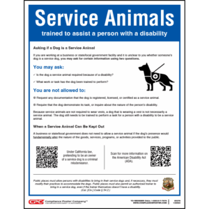 California Service Animals Poster