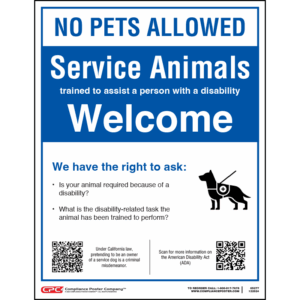 California Service Animals Window Cling