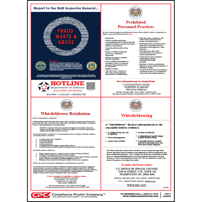 Department of Defense Federal Contractor Poster