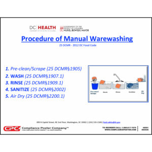District of Columbia Procedure of Manual Warewashing Poster