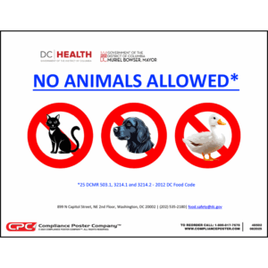 District of Columbia No Animals Allowed Poster