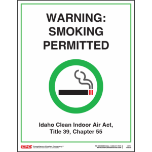 Idaho Permitted Smoking Poster