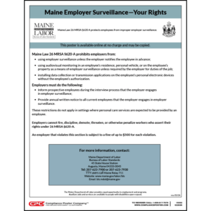 Maine Employer Surveillance Poster